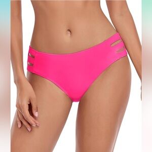 Ocean Blues Women’s Strappy Bikini Bottoms - Hot Pink - Size Small